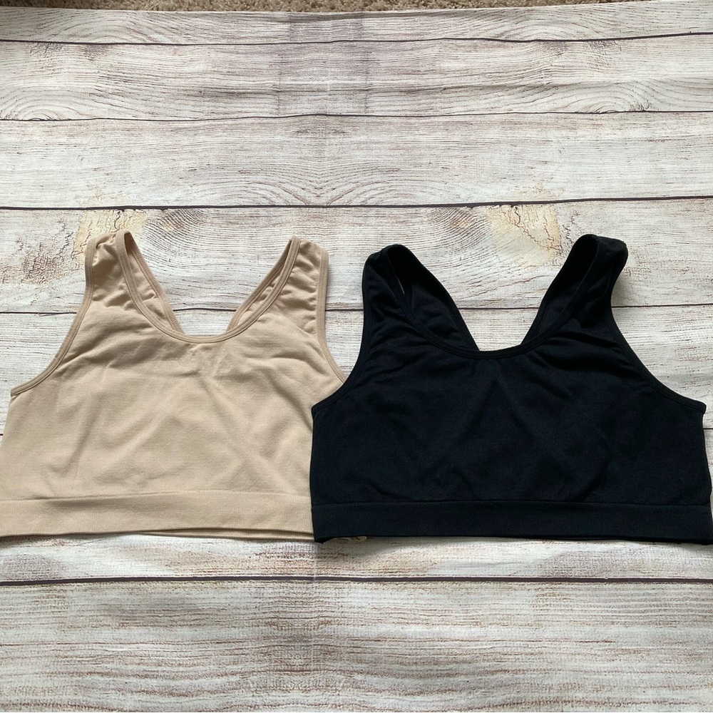 Gilligan & O’Malley Wrap Neck Nursing Bra Bundle Women’s Small Black Tan - Picture 2 of 5
